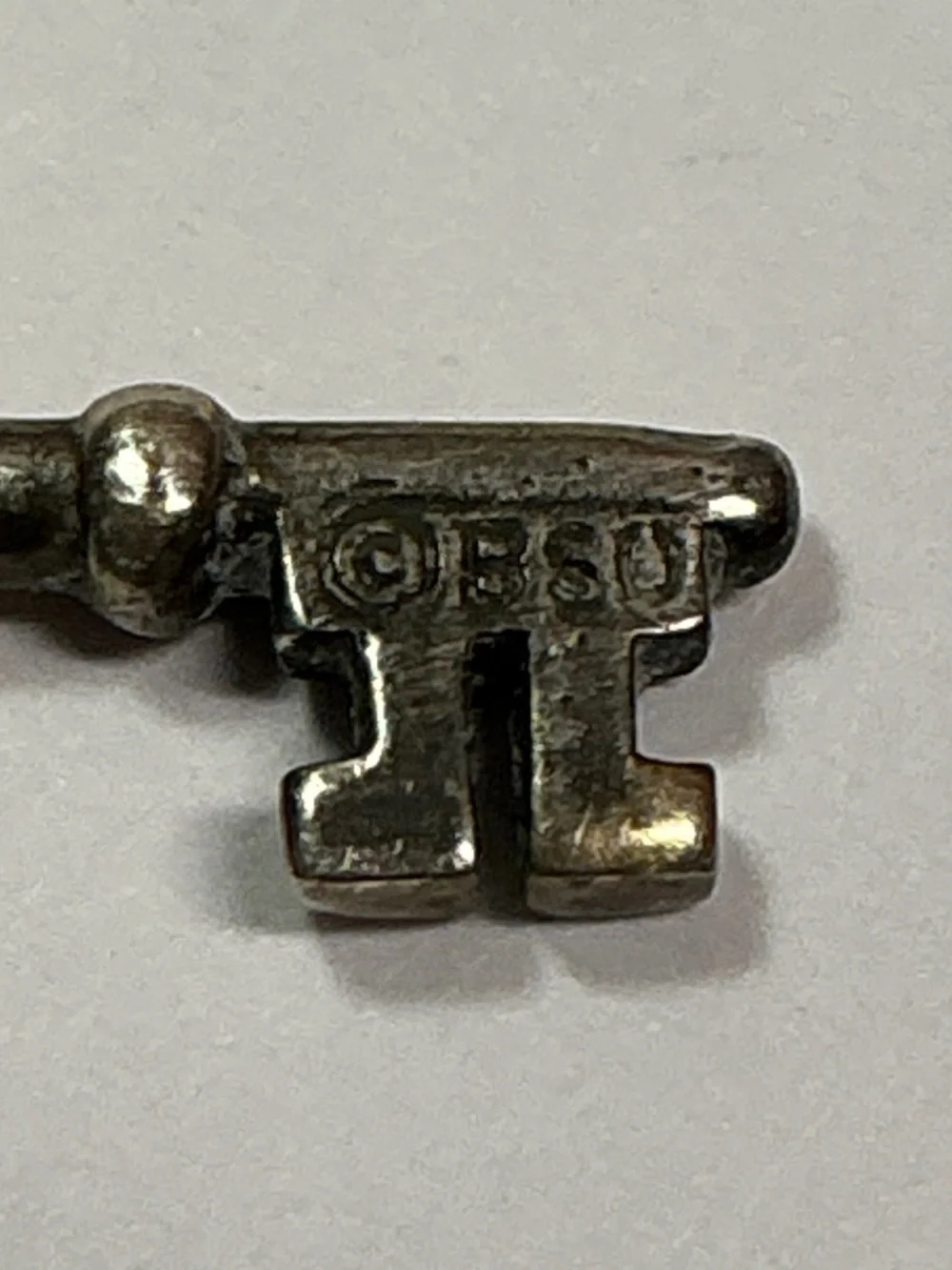 Sterling Silver Skeleton KEY pendant W/ Petite Curb Chain. 19 inches long